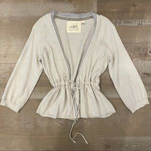 Anthropologie Angel of the North chiffon trim cardigan
